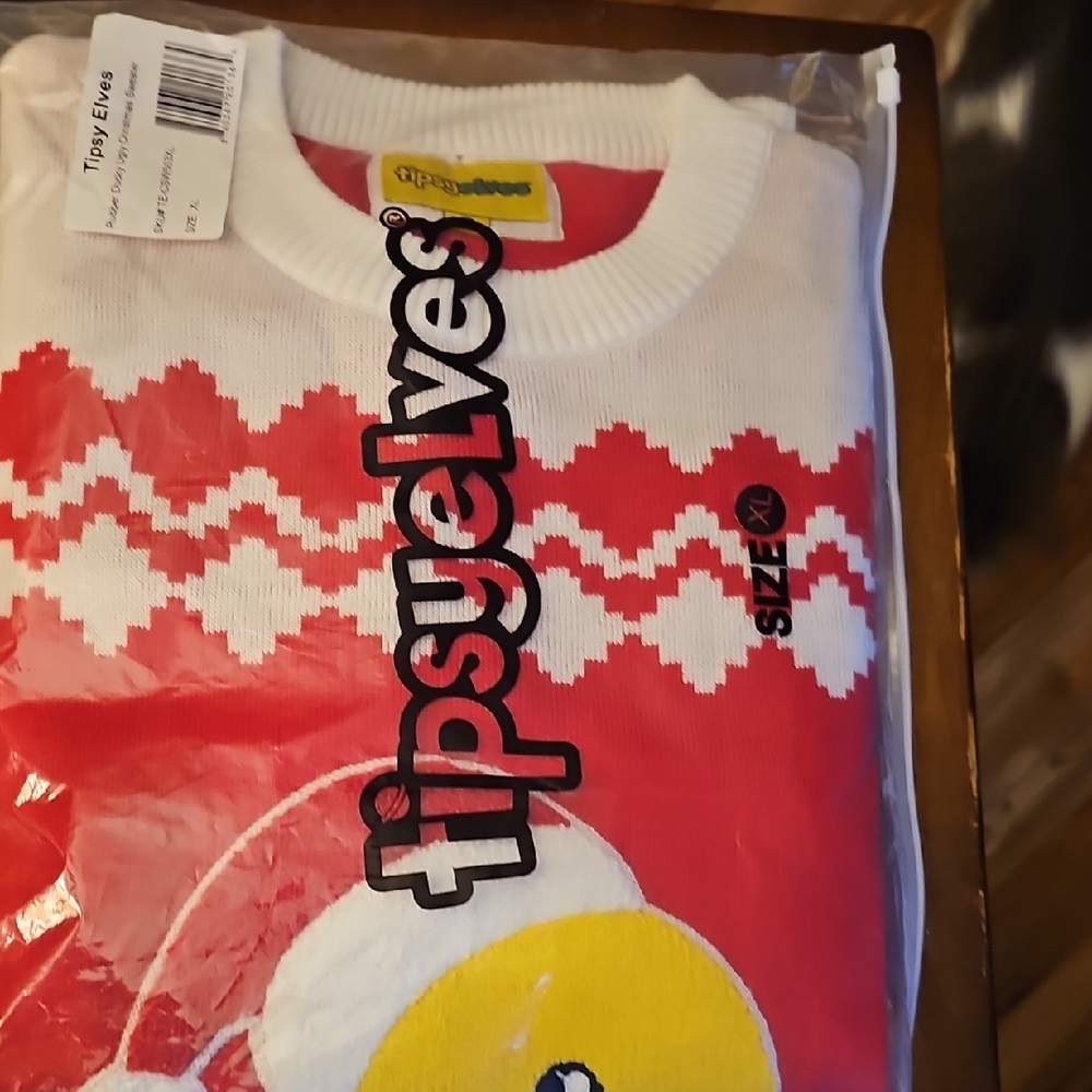 Tipsy Elves Duck Red and White Men's Sweater Size XL